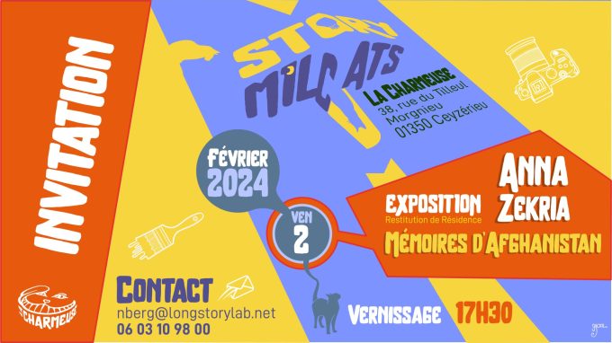 invitation vernissage exposition Anna Zekria - Résidence Mémoires d'afghanistan