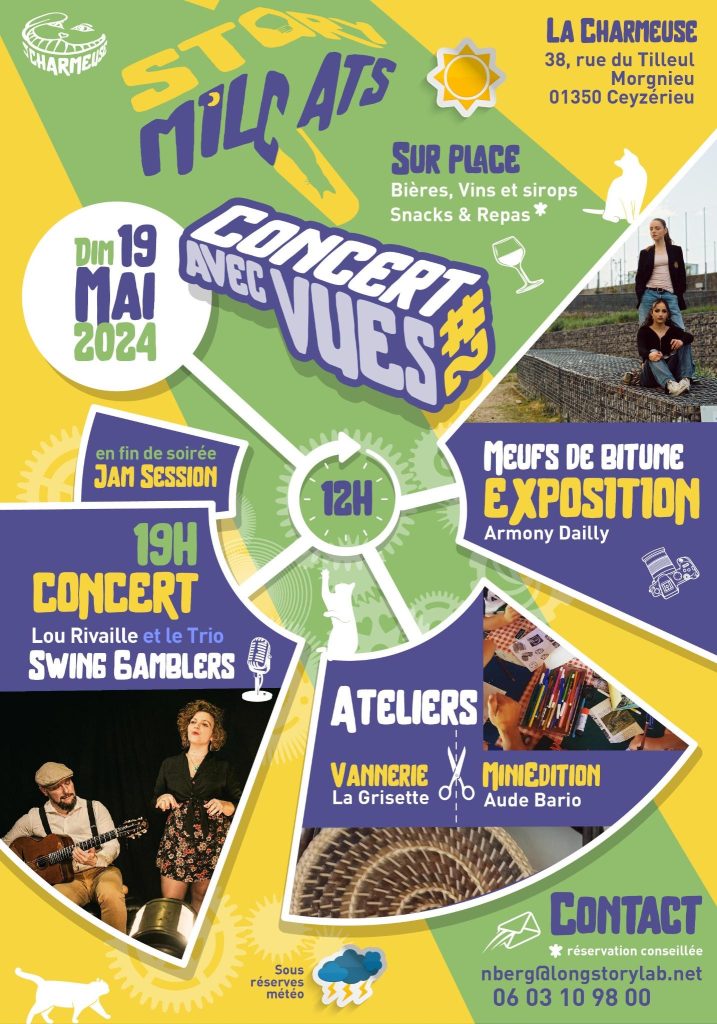 Affiche du secon concerts avec vues dans le jardin de la résidence la charmeuse