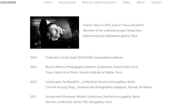 Capture d'écran du site de gilles roudiere